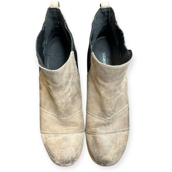 SOREL Women’s Gray Lea Hidden Wedge Chelsea Ankle Boots Size 10.5 - Picture 6 of 9